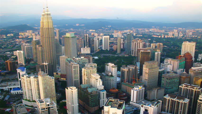 Kuala Lumpur at sunset, timelapse