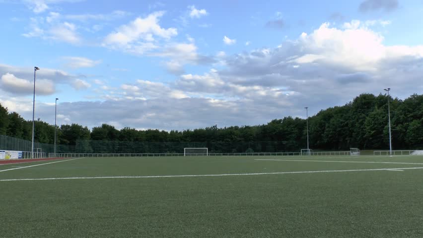 Football pitch and athletic ground in time lapse.