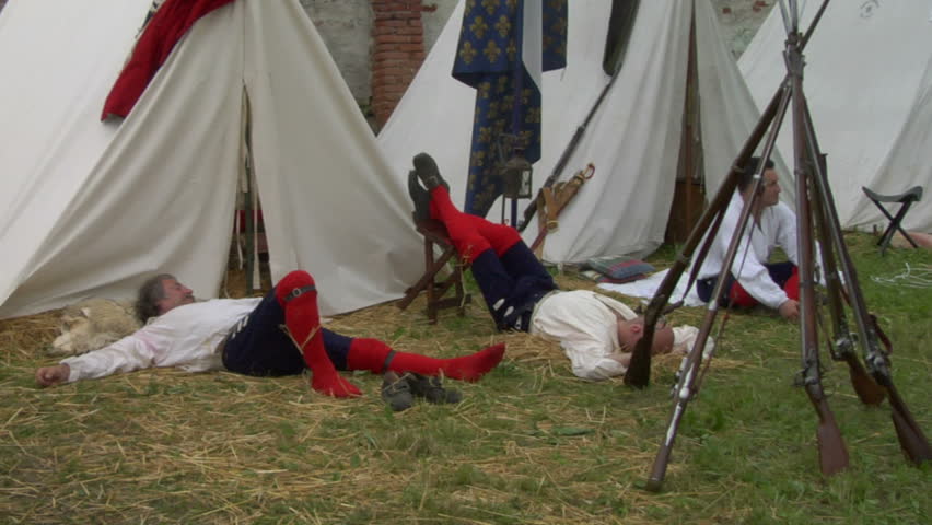 STAFFARDA, ITALY - CIRCA 2012: Reenactment of the battle fought during Nine Years' War in Piedmont-Savoy (northern Italy) on 18 August 1690. It was a victory for the French commander against the Duke of Savoy.