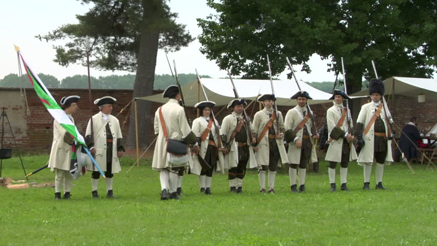 STAFFARDA, ITALY - CIRCA 2012: Reenactment of the battle fought during Nine Years' War in Piedmont-Savoy (northern Italy) on 18 August 1690. It was a victory for the French commander against the Duke of Savoy.