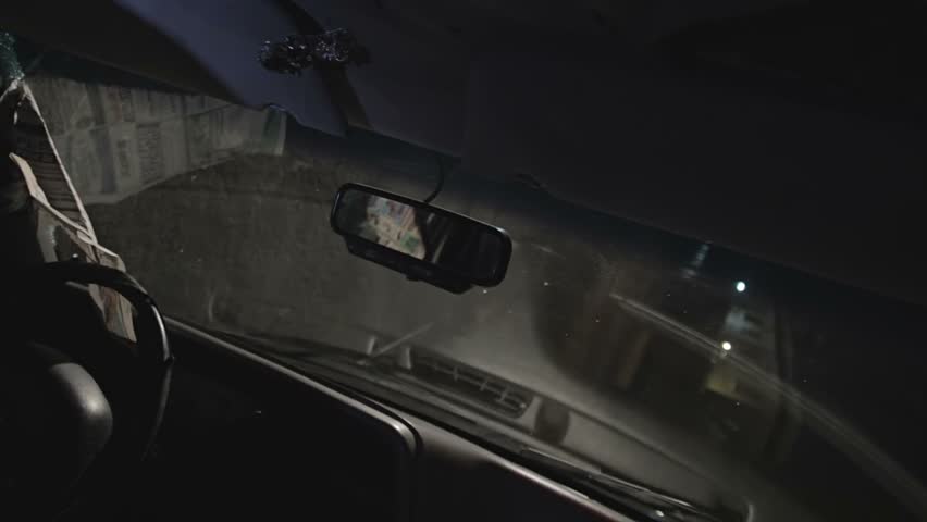 Car accident with smashed window