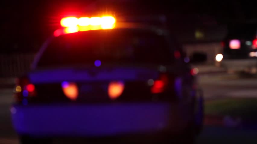 Police Lights at Night