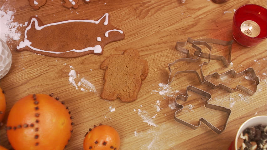 Decorating gingerbread biscuits, Sweden.