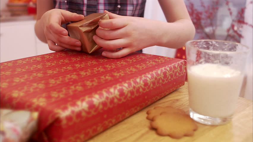 A girl with a Christmas gift, Sweden.