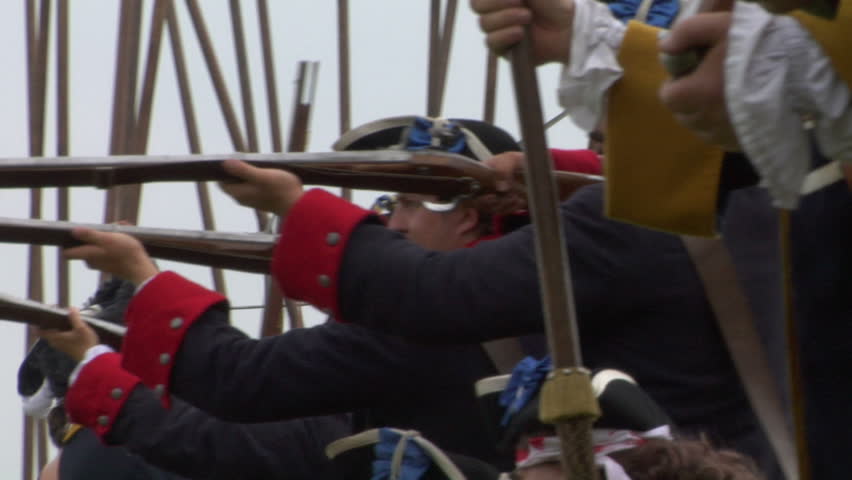 STAFFARDA, ITALY - CIRCA JUNE 2012: Historical reenactment of Battle of Staffarda fought during Nine Years' War in Piedmont-Savoy (northern Italy) between Louis XIV and Duke of Savoy army on August 18, 1690.