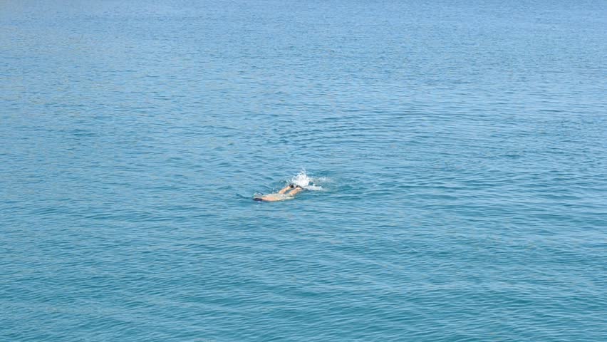 The swimmer in the sea