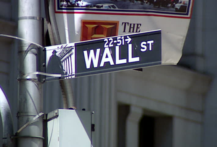NEW YORK - Circa 2002: Wall St, street sign in 2002.