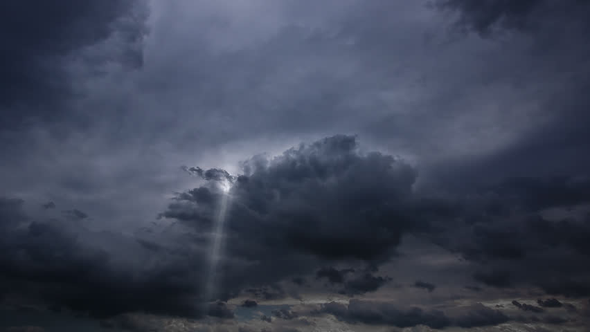 Loop of Stormy Night with sun rays 1080P