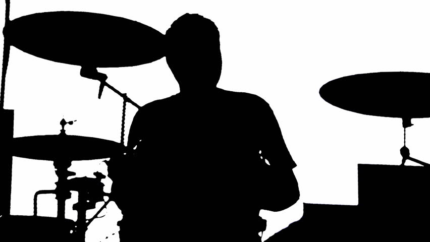 Silhouette of musician playing drums