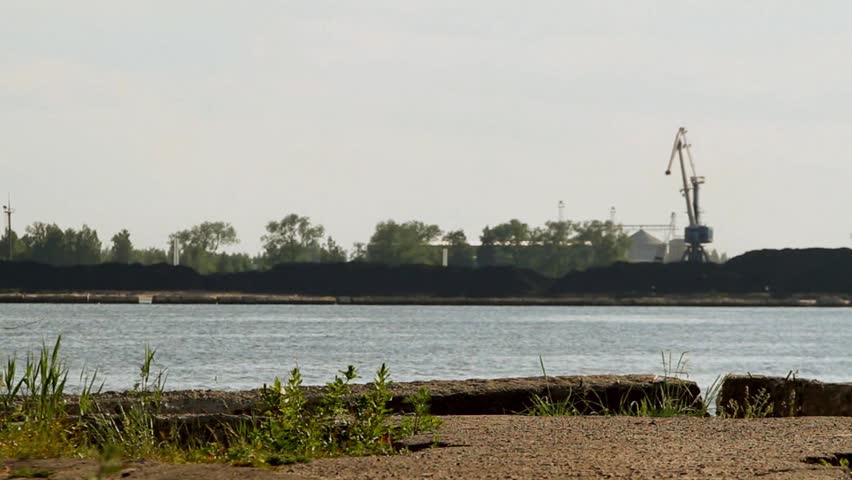 Oil tanker on the Daugava river,at the Riga harbor, in Riga, Latvia.