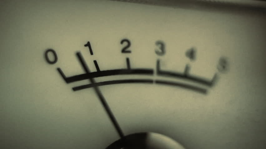 Sound meter measuring a loud sound.
