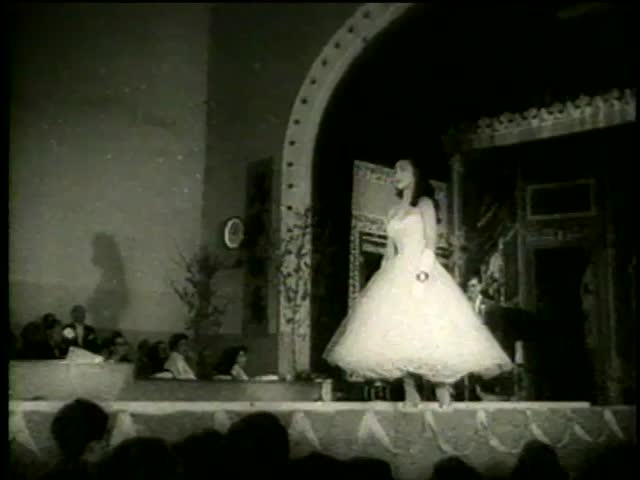 Beauty pageant's participants compete at Miss Chinatown contest in San Francisco circa 1958 - MGM PICTURES, UNIVERSAL-INTERNATIONAL NEWSREEL, USA, filmed in 1958