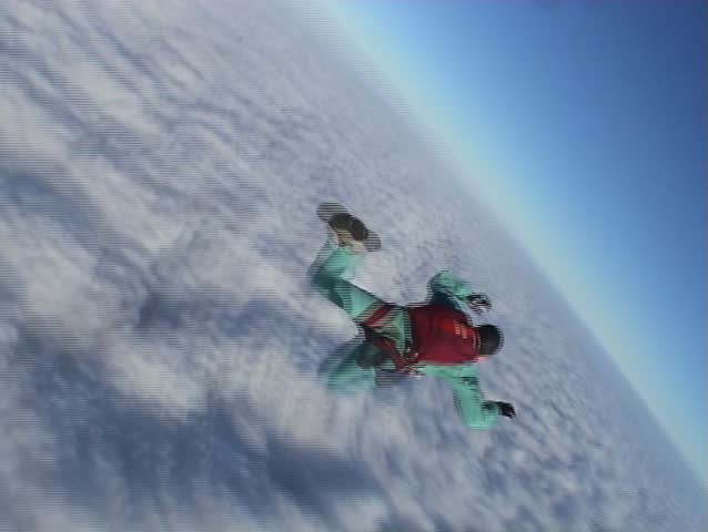  Skydiving above clouds - one minute of free fall