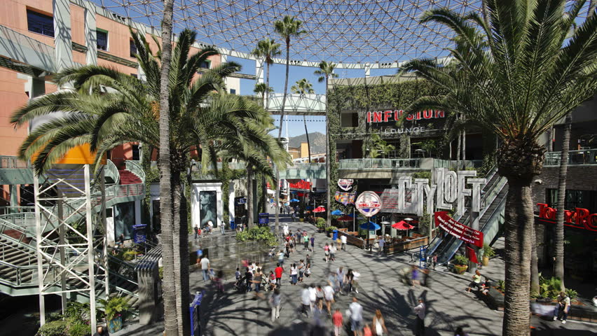 LOS ANGELES - CIRCA MAY 2011: a shot of Universal Studios in Hollywood with palm trees