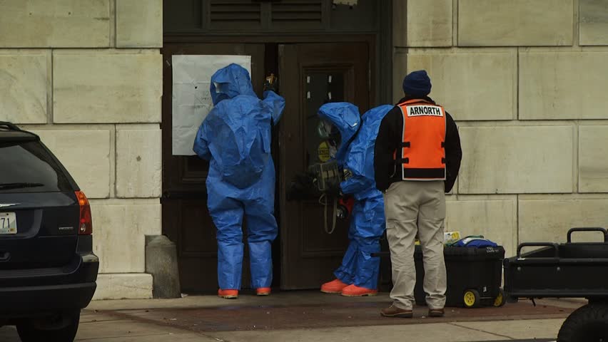 PROVIDENCE, RHODE ISLAND - SEPTEMBER 16, 2010: Hazmat emergency response drill