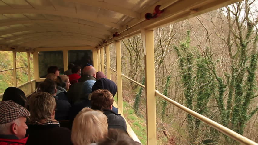 ABERYSWYTH, CEREDIGION/WALES - APRIL 7: Unidentified tourists take the steam train along the Vale of Rheidol on April 7, 2012 in Aberystwyth. The train travels between Devils Bridge and Aberystwyth. 