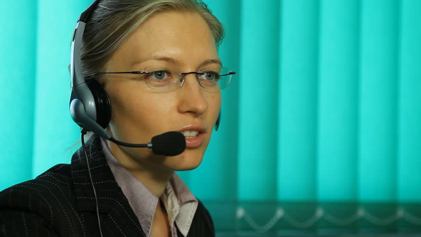 Young woman work in a call center