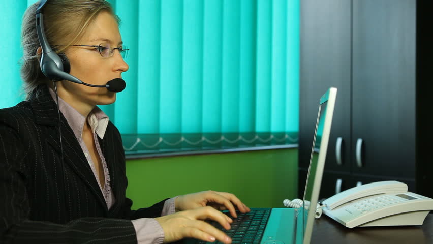 Panorama of a call center office