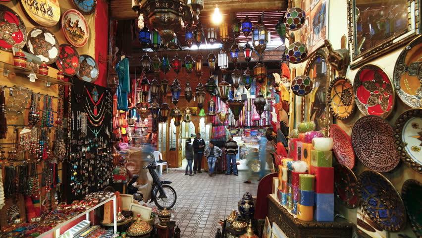 MARRAKESH, MOROCCO - CIRCA MAY 2011: Interior of the Souq displaying various merchandise.