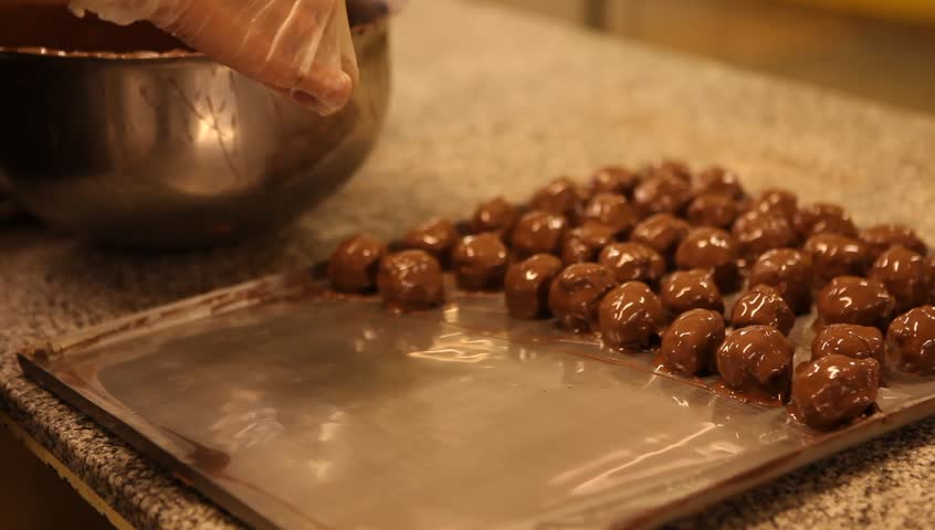Chocolate-making factory in the "Del Turista" in San Carlos de Bariloche, Argentina