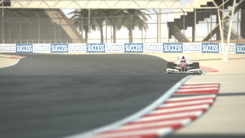 Formula One race car on desert circuit - high quality 3d animation - visit our portfolio for more