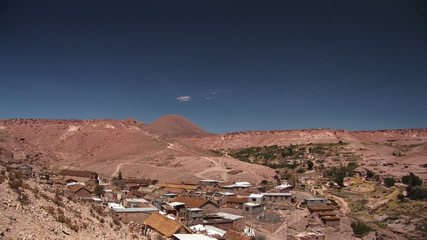 Caspana village seen from the hill, Atacama Desert, Chile