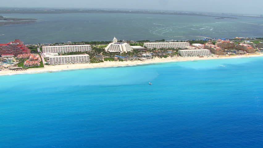 Aerial view of a beach in Mexico