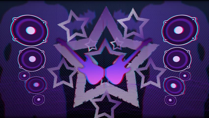 Stereoscopic 3D Music Themed Animated background 