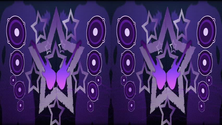 Stereoscopic 3D Music Themed Animated background - Suitable for VJ or Music Events - 3D Side by Side Version