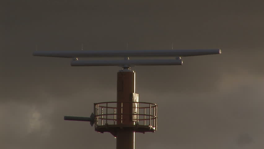 Back zoom of coastal radar Rotterdam waterway, The Netherlands