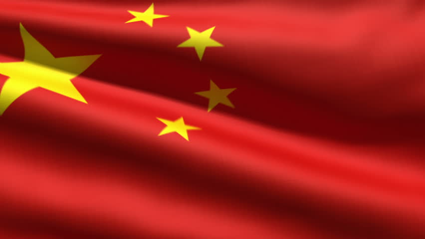 Chinese flag, 3d animation. perfect seamless loop