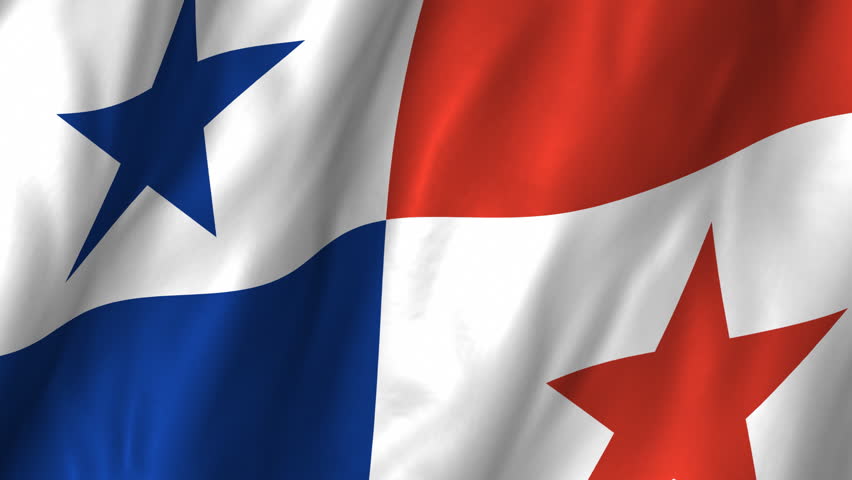 A beautiful satin finish looping flag animation of Panama.   A fully digital rendering using the official flag design in a waving, full frame composition.  The animation loops at 10 seconds.  