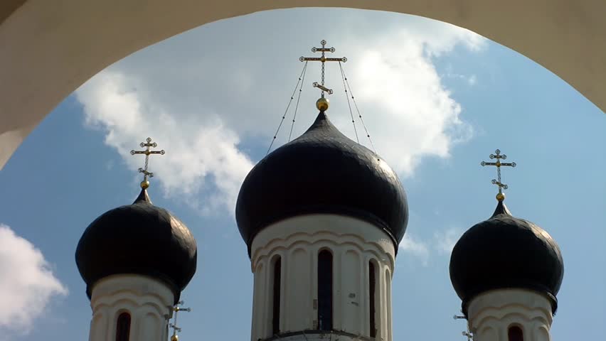 Ivatsevichi, Belarus. Church of Our Lady of the "Reigning". The cross on the dome of the Church.