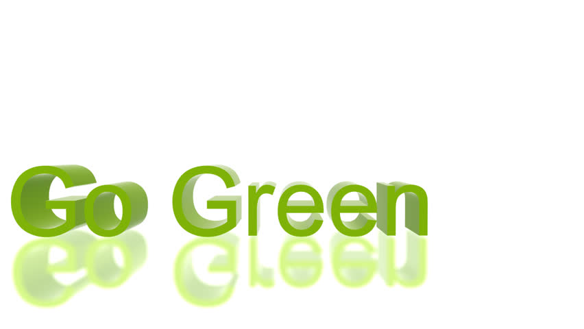 "Go Green" text with rolling Earth and growing ivy,environmental concept