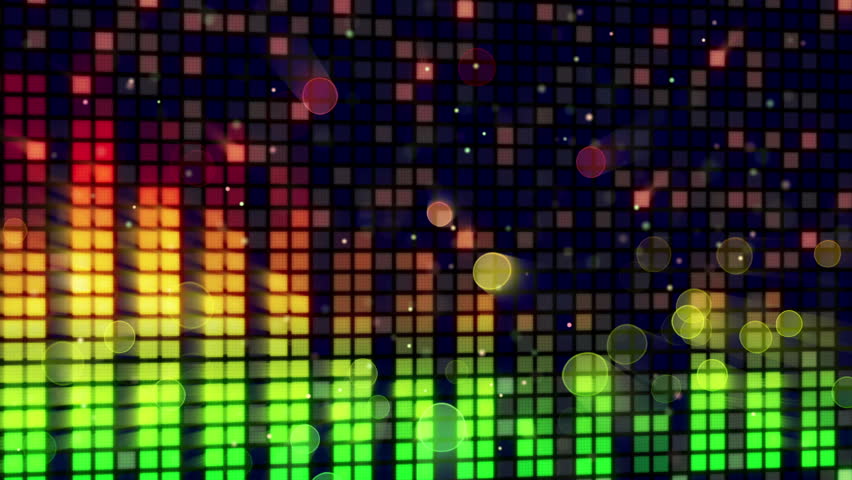 sound level meter equalizer. Computer generated seamless loop musical background. HD 1080 progressive