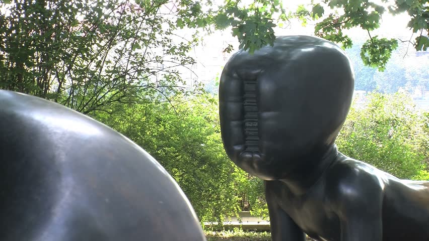 Prague, Czech Republic - July 2012: Mimina baby sculpture on Kampa Island, are made of bronze and built by David Cerny