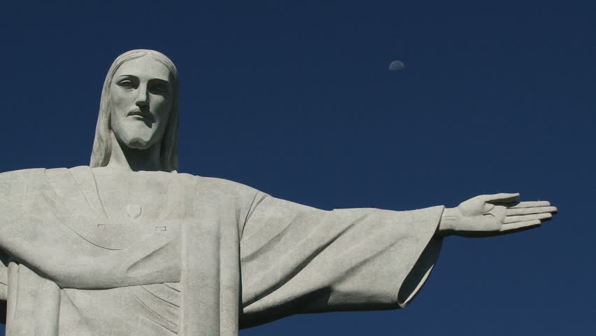 View looking at the Statue of Christ in Rio de Janeiro Brazil