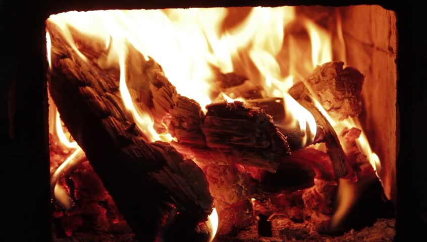 burning in the wood stove