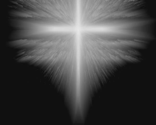 sharper render of beams coming from a glowing christian cross