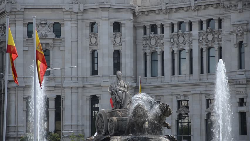 Cibeles Fountain on Plaza de Cibeles in Madrid, Spain