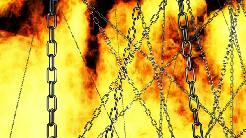 Chains and Hell Fire Looping Animated Background 