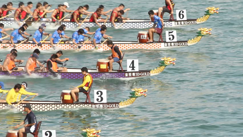 HONG KONG - JUNE 18: Hong Kong International Dragon Boat Races. Dragon boat racing on June 18, 2011 in Hong Kong, China.
