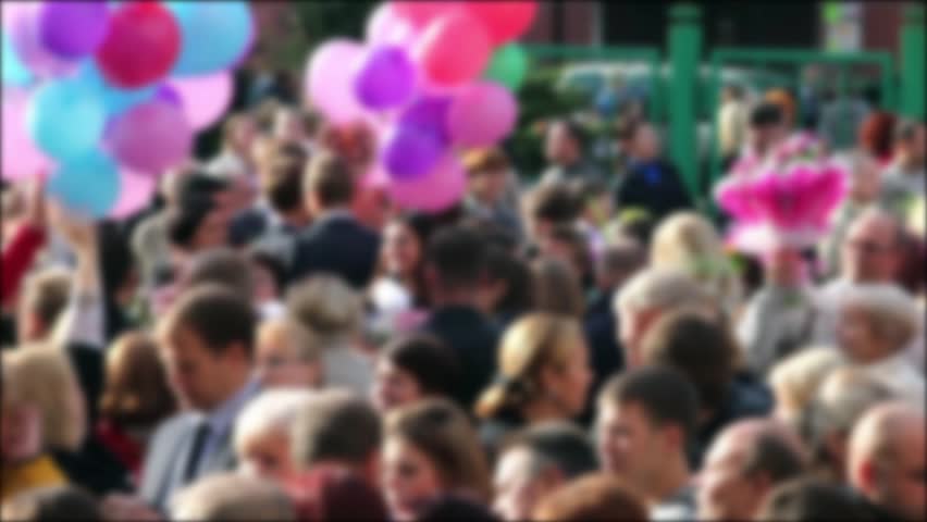 anonymous crowd of people on the holiday