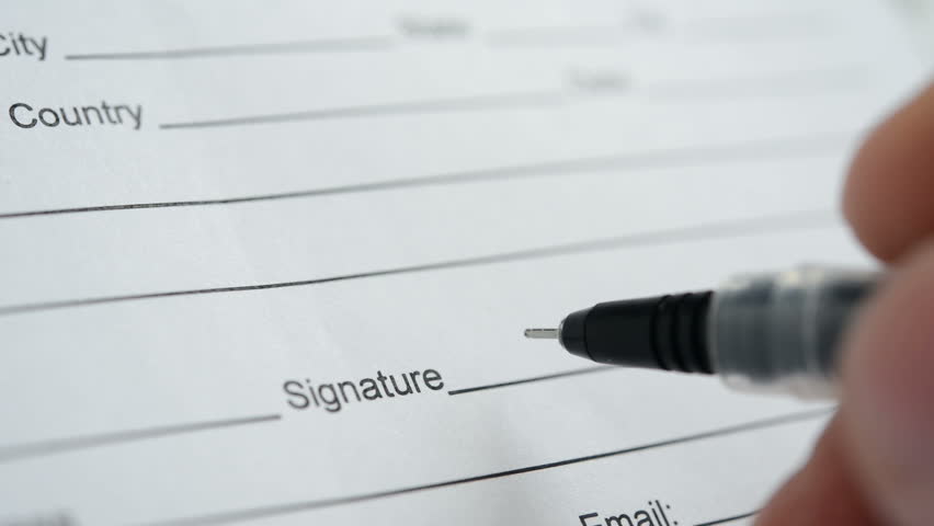 Signature on a document