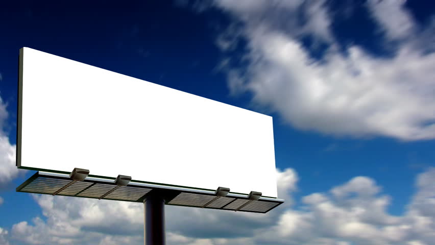 Blank billboard. Looping clouds