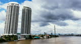 Timelapse of Chao Phraya River Bangkok thailand
