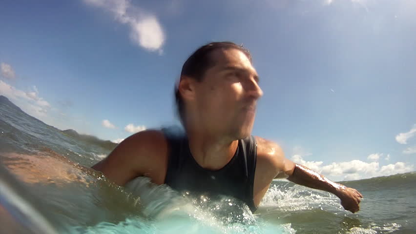 Wonderful Scenery of a Surfer and Great Waves