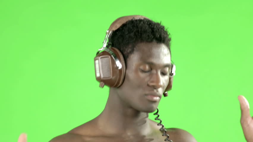 time lapse of a young african guy waving and dancing with his hands in a cool attitude, chroma key 
