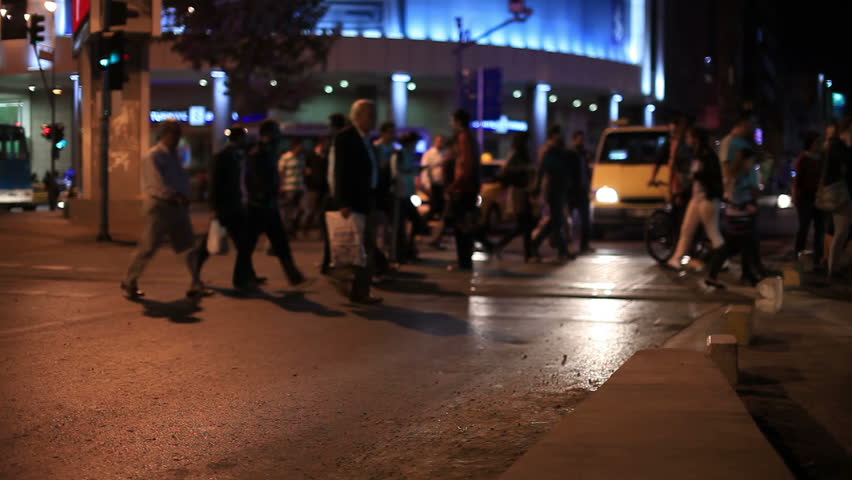 ISTANBUL - OCTOBER 17: Time lapse of pedestrians crossing on October 17, 2012 in Kadikoy Square, Istanbul, Turkey.
