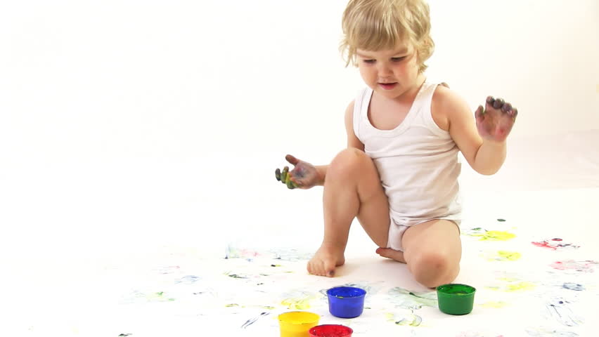 boy painter in the studio

